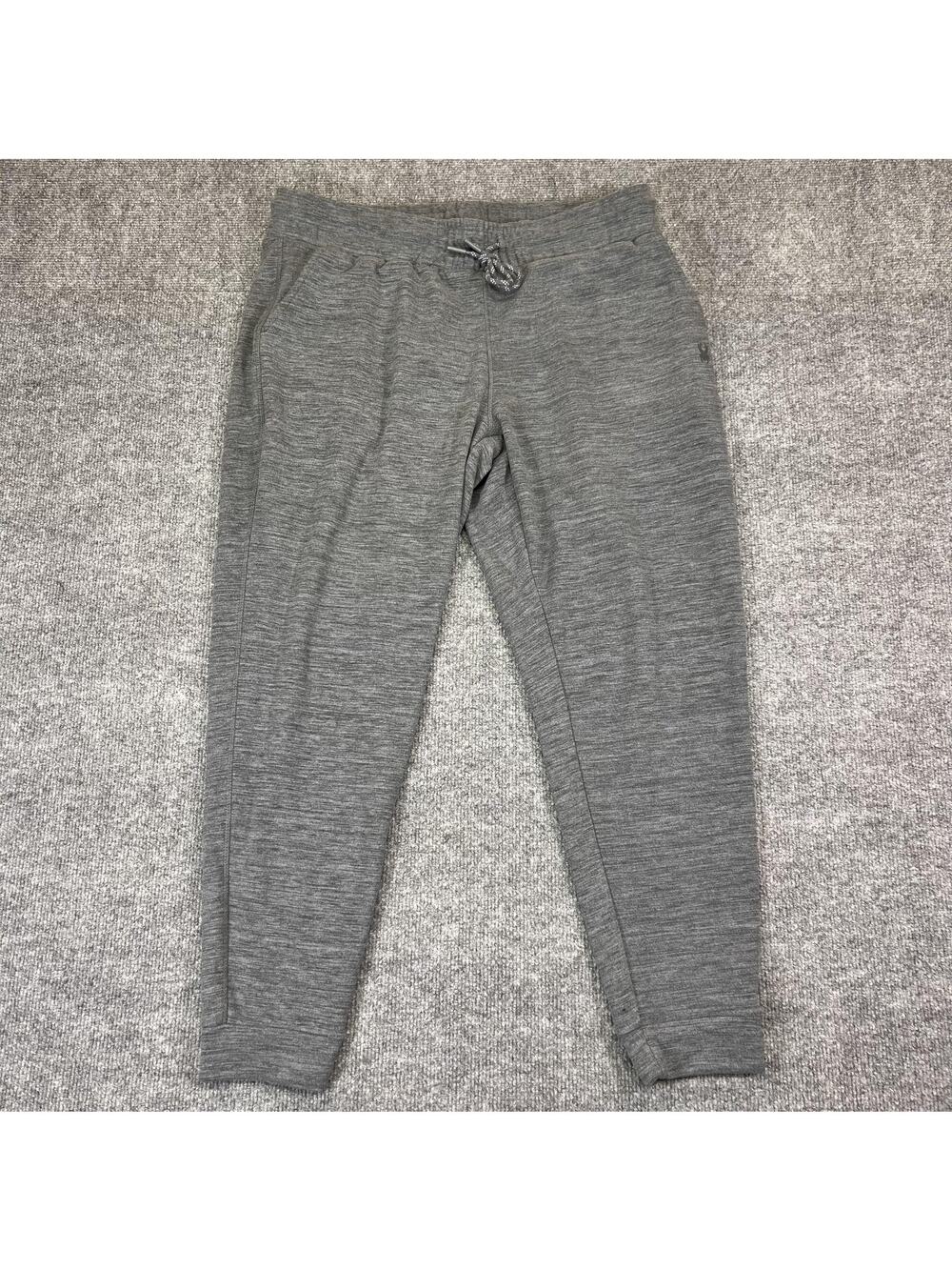 Spyder Pants Mens 34 Gray Jogger French Terry Elastic Waist Drawstring Pockets